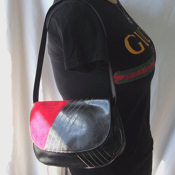 Victorias Secret Black/Red Satchel Shoulder Bag, Vintage, Y2K - Picture 2 of 15